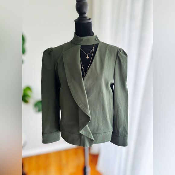 Derek Lam 10 Crosby Ruffle Twill Jacket Coat Blazer size 4 - Picture 16 of 16